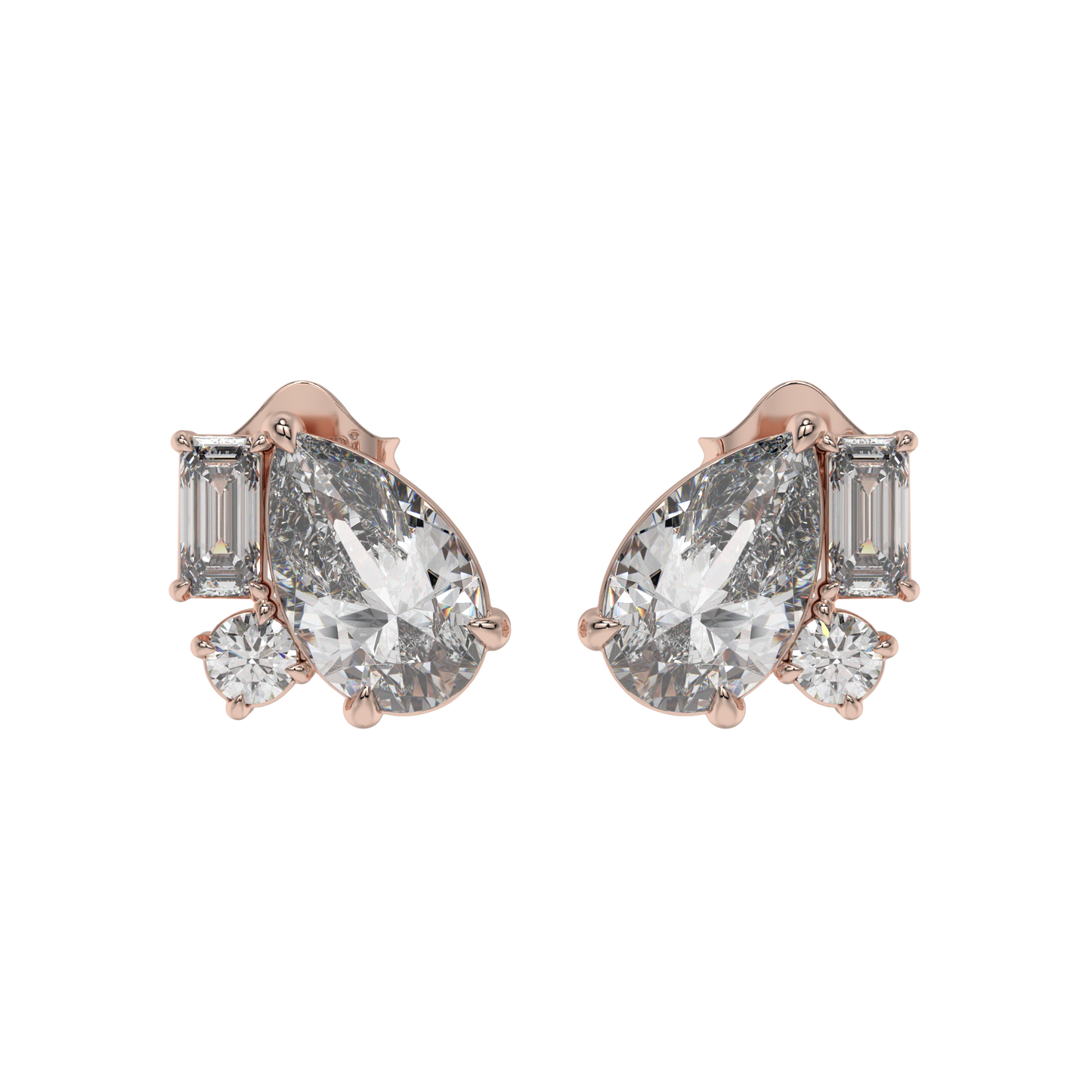 Pear Elegance Diamond Stud Earrings Caratlink