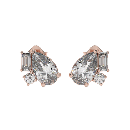 Pear Elegance Diamond Stud Earrings Caratlink