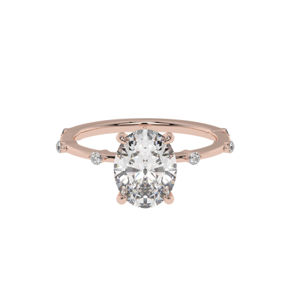 Luminous Charm Oval Solitaire Ring - Caratlink