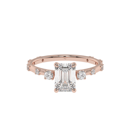 Celestial Glow Emerald Halo Ring - Caratlink