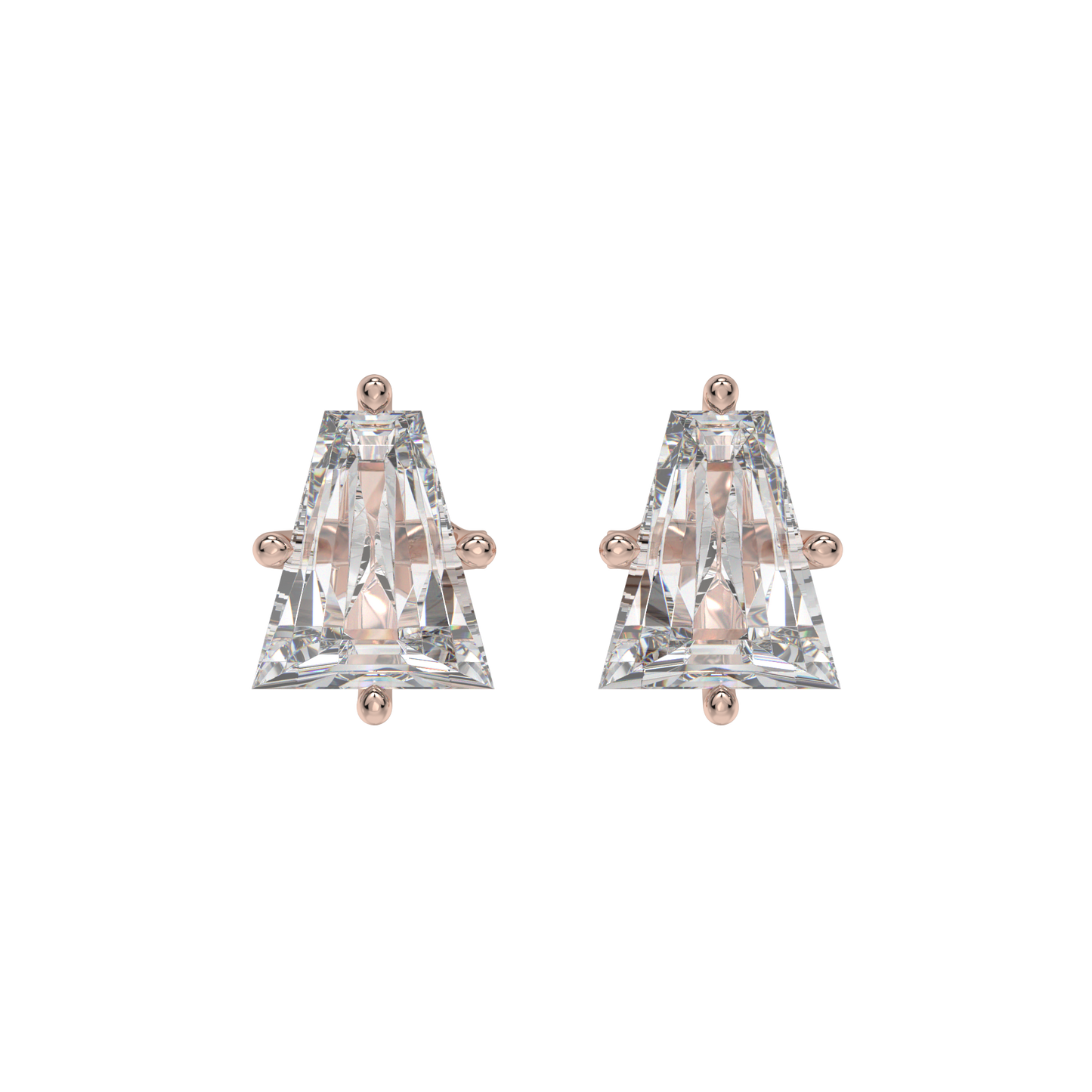 Tapered Baguette Diamond Stud Earrings Caratlink