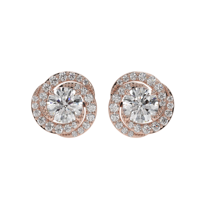 Twirl Halo Diamond Studs CaratLink