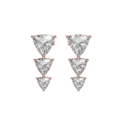 Trillion Cascade Diamond Stud Earrings Caratlink