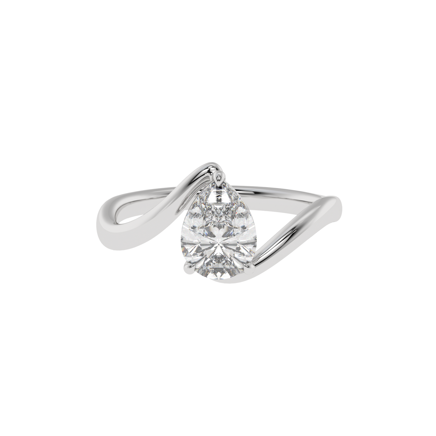 Grace Twist Pear Solitaire Ring - Caratlink