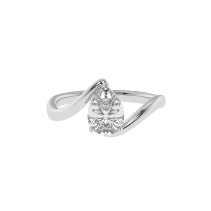 Grace Twist Pear Solitaire Ring - Caratlink