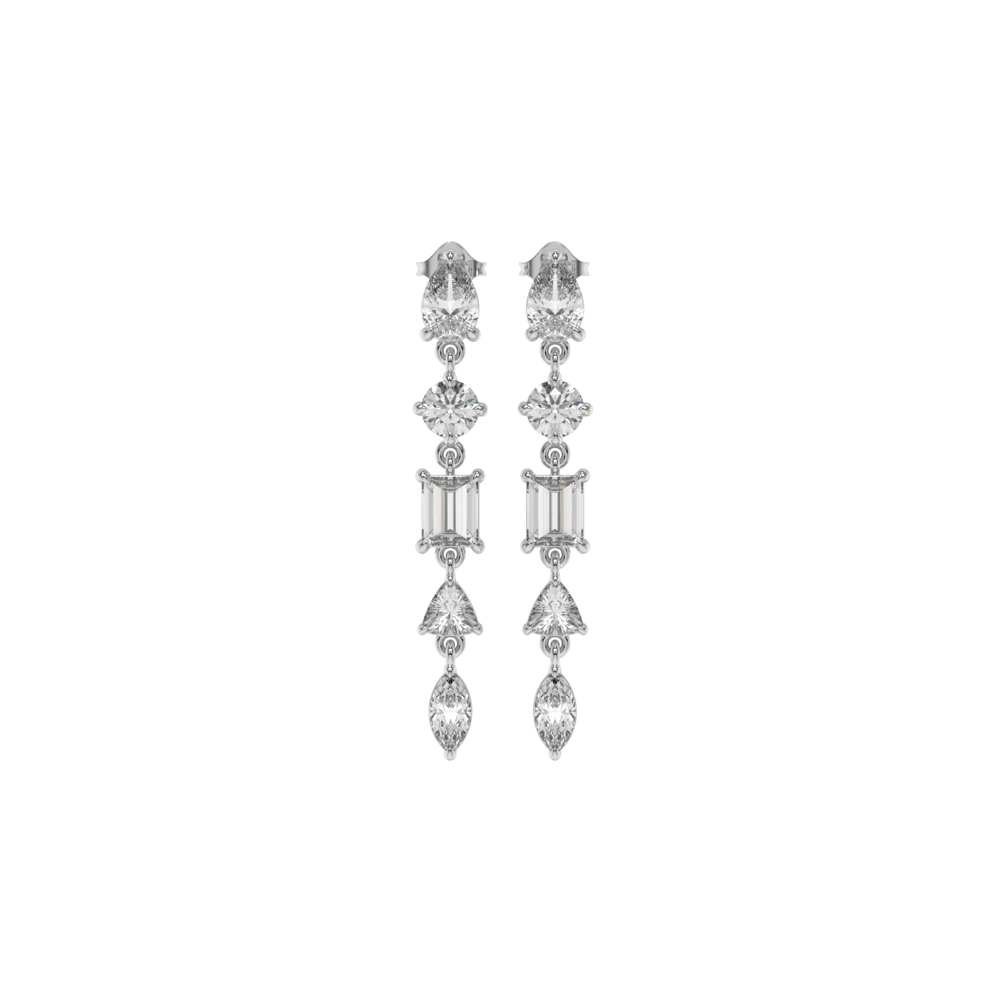 Multi-Shape Diamond Drop Earrings Caratlink