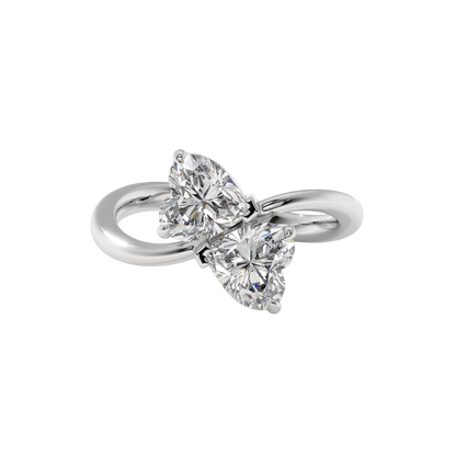 Twin Hearts Diamond Ring Caratlink