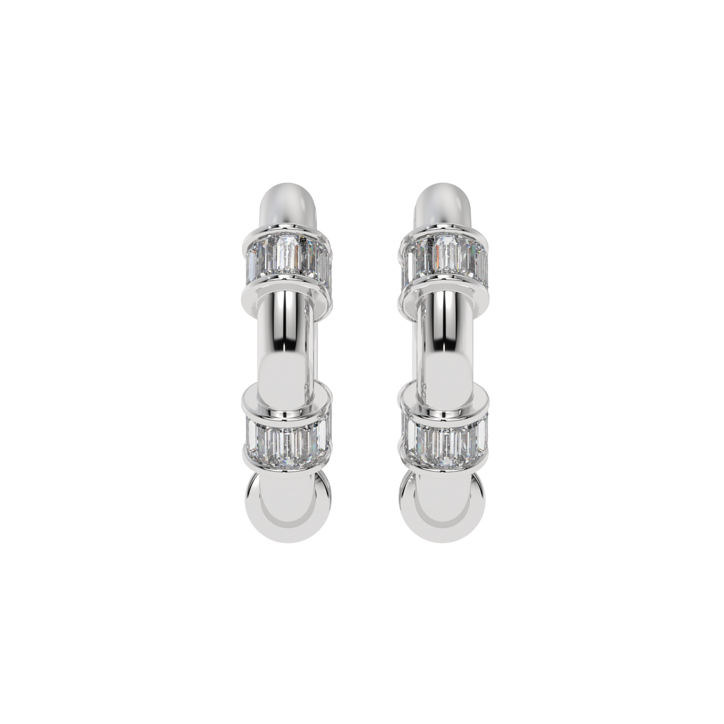 Radiant Baguette Hoop Earrings