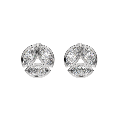 Marquise Trio Diamond Stud Earrings Caratlink
