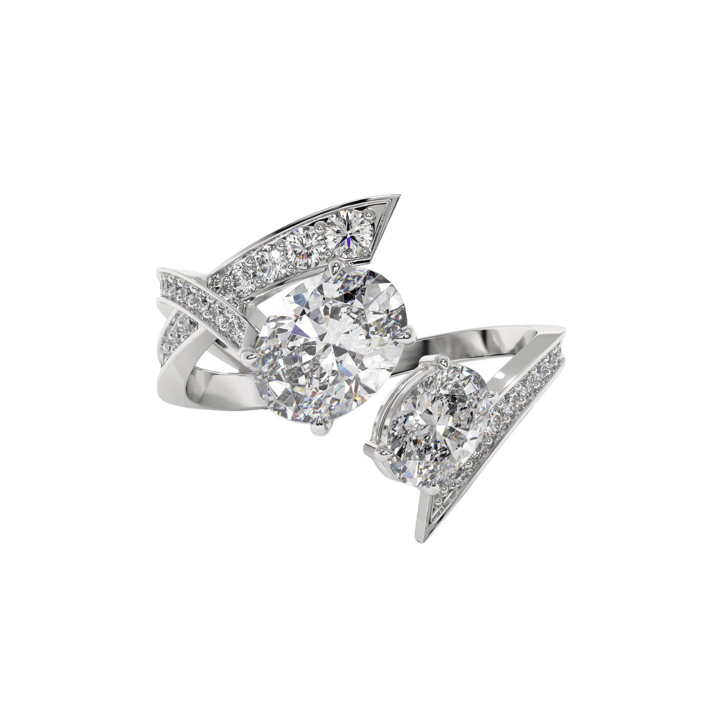 Radiant Dual Spark Diamond Ring Caratlink