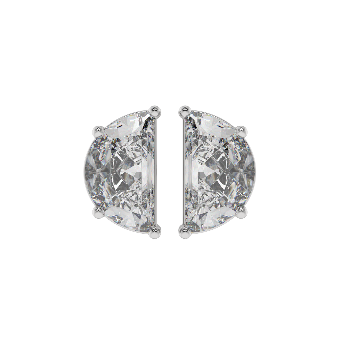 Half Moon Diamond Stud Earrings Caratlink