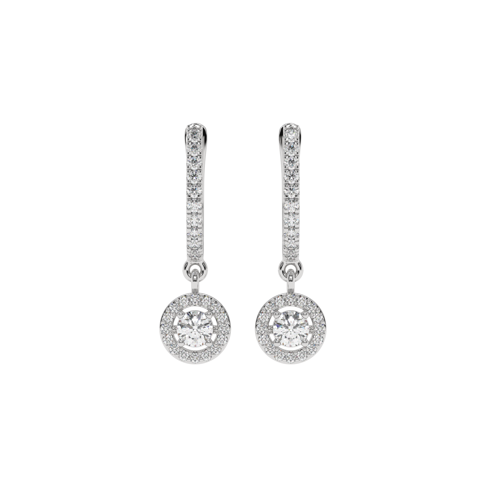Halo Diamond Drop Earrings CaratLink