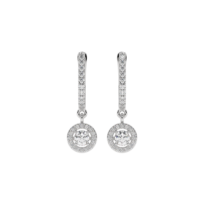 Halo Diamond Drop Earrings CaratLink