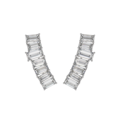 Baguette Cascade Diamond Ear Cuffs Caratlink