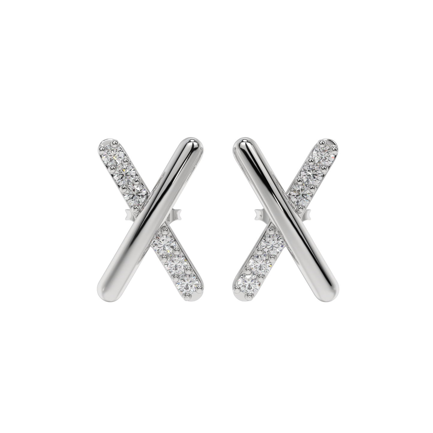 Crossline Diamond Studs CaratLink