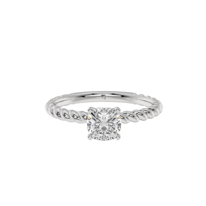 Twisted Rope Cushion Solitaire Ring - Caratlink
