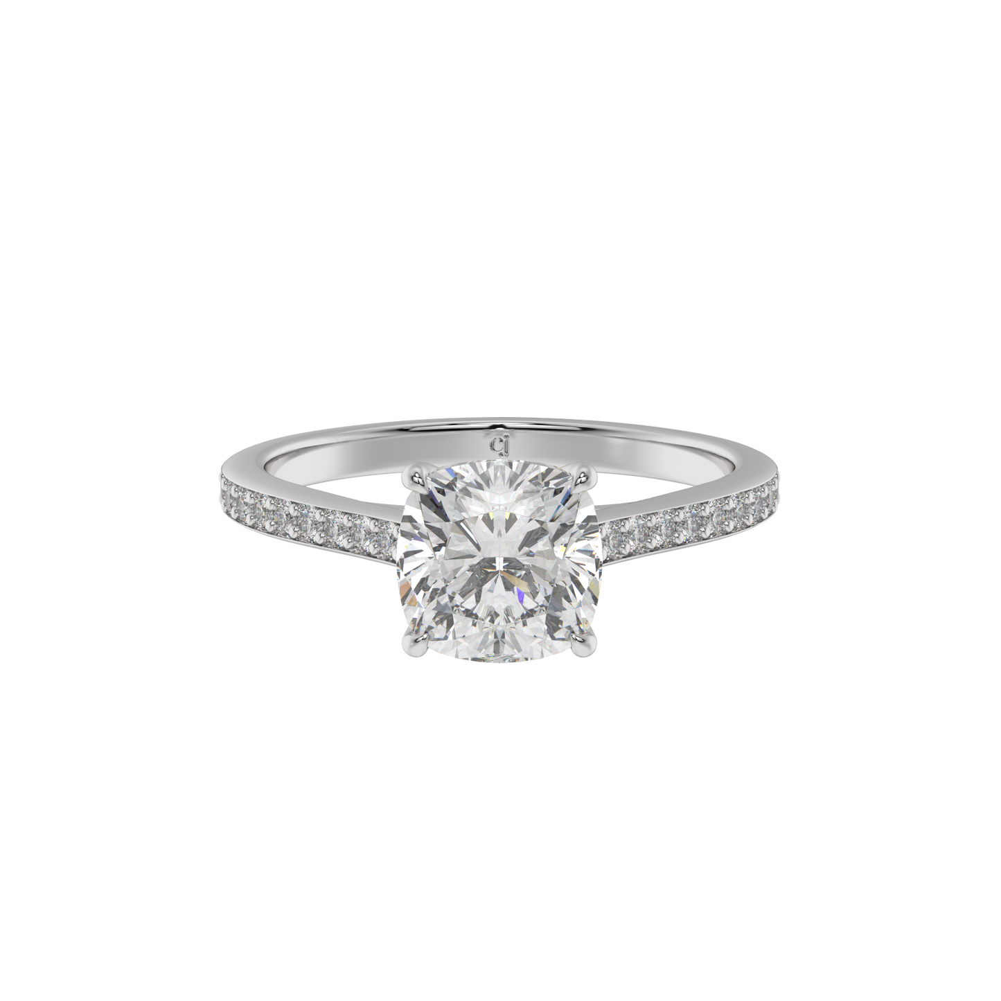 Radiant Grace Cushion Solitaire Ring - Caratlink
