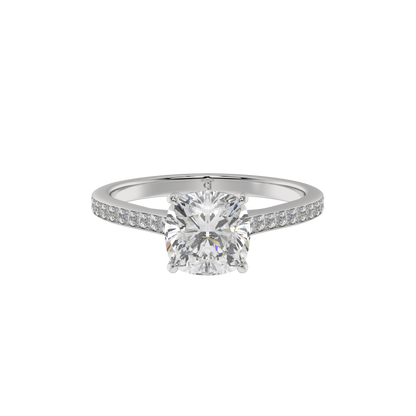 Radiant Grace Cushion Solitaire Ring - Caratlink