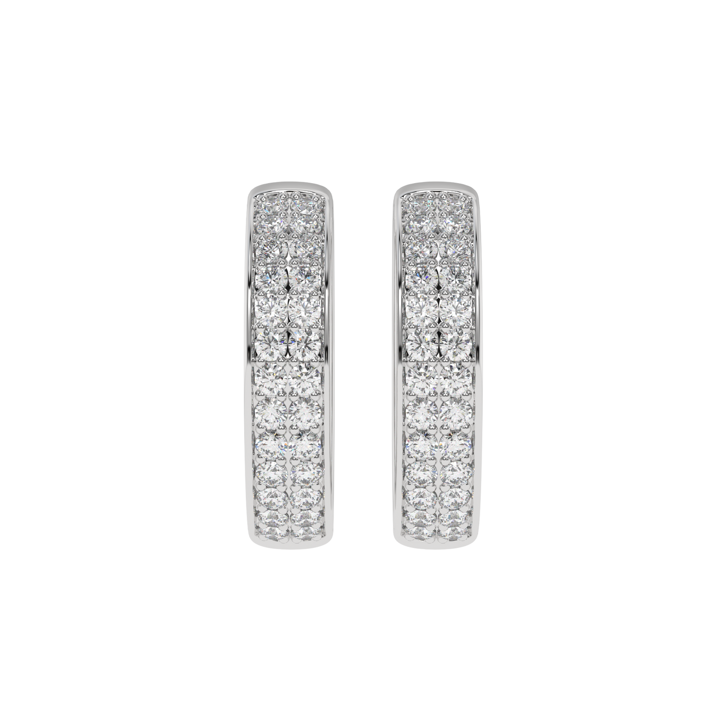 Double Row Diamond Hoop Earrings Caratlink