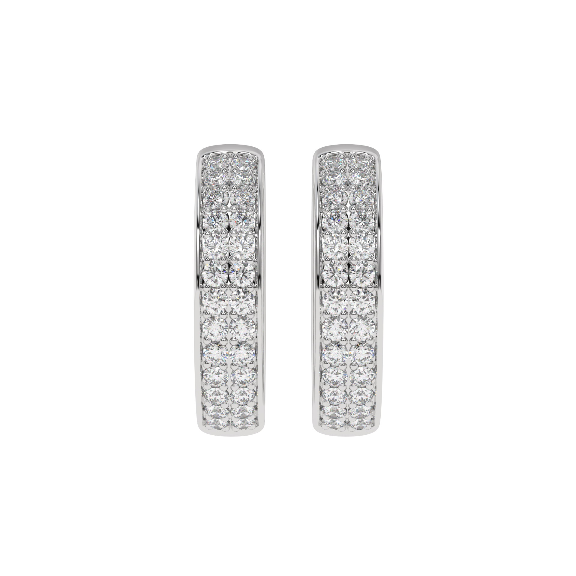 Double Row Diamond Hoop Earrings Caratlink