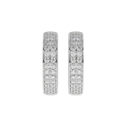 Double Row Diamond Hoop Earrings Caratlink