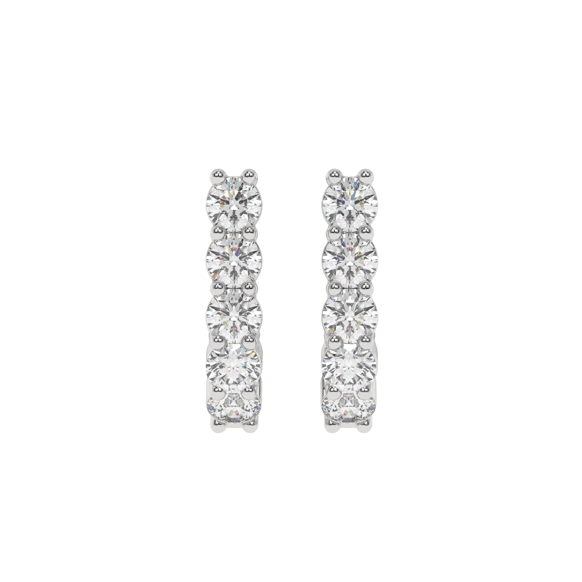 Classic Round Diamond Hoop Earrings CaratLink
