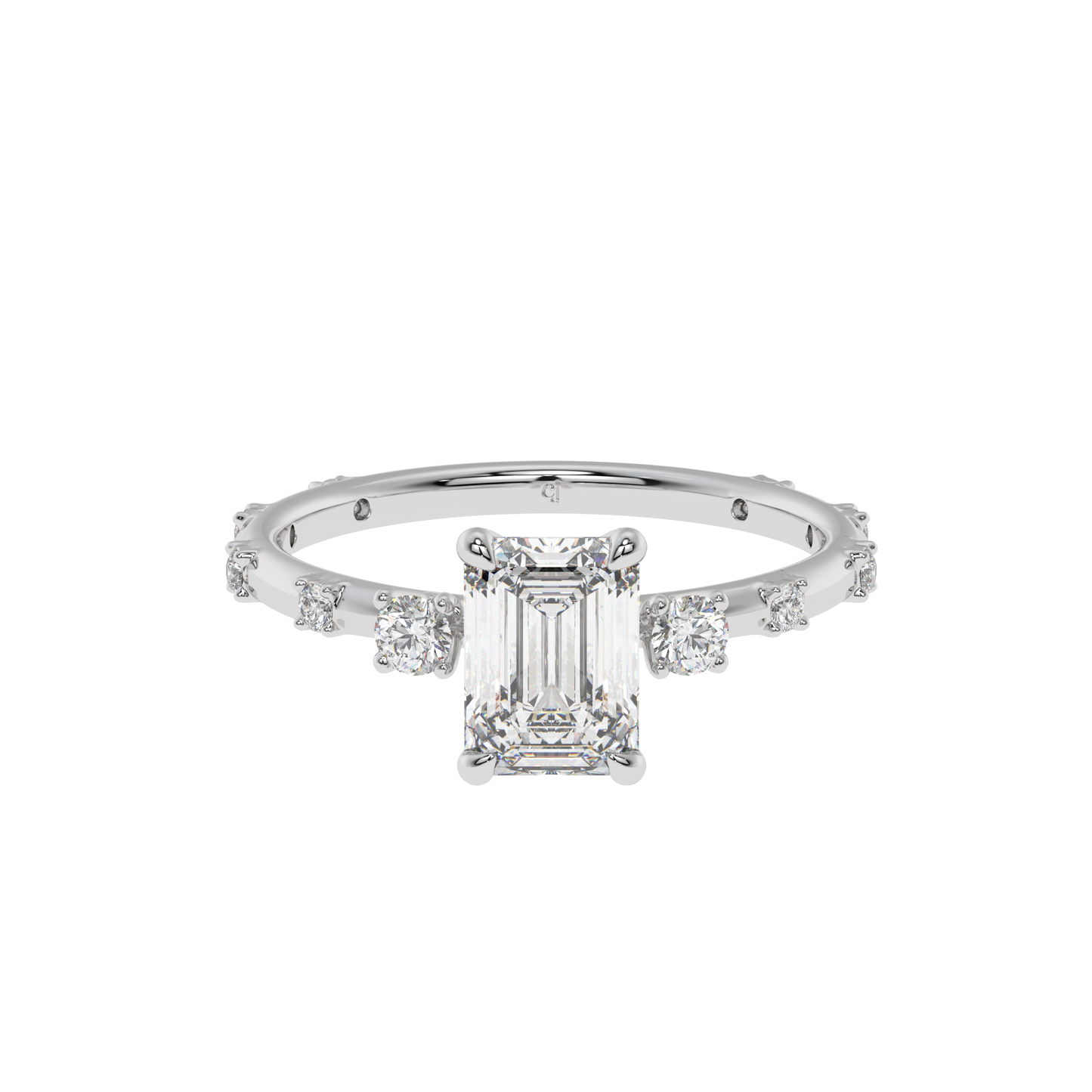 Celestial Glow Emerald Halo Ring - Caratlink