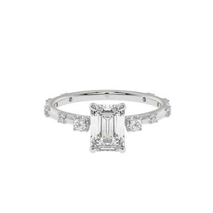 Celestial Glow Emerald Halo Ring - Caratlink