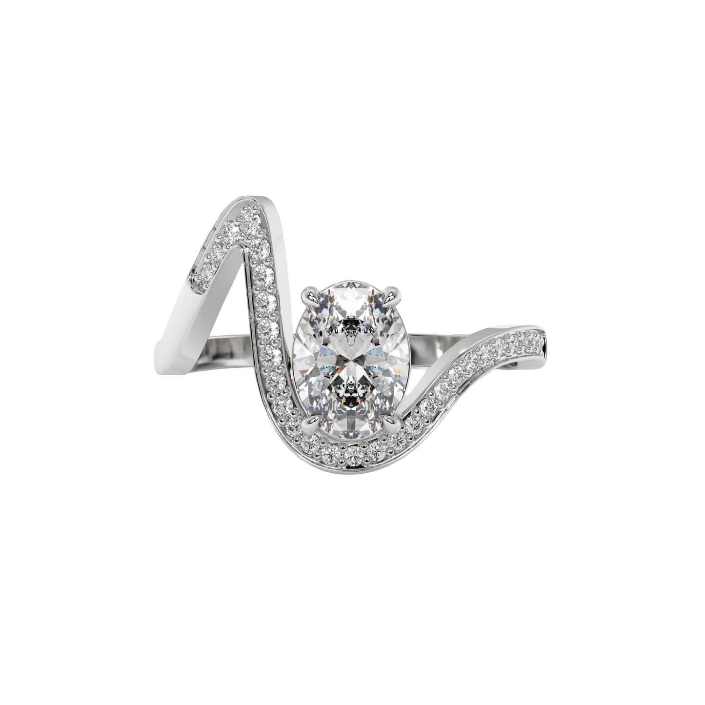 Eternal Wave Oval Diamond Ring Caratlink
