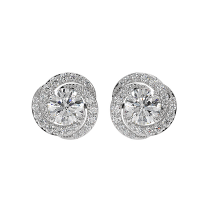 Twirl Halo Diamond Studs CaratLink