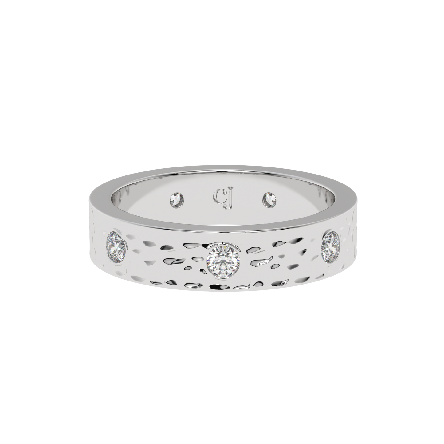 Aurora Hammered Diamond Band Caratlink