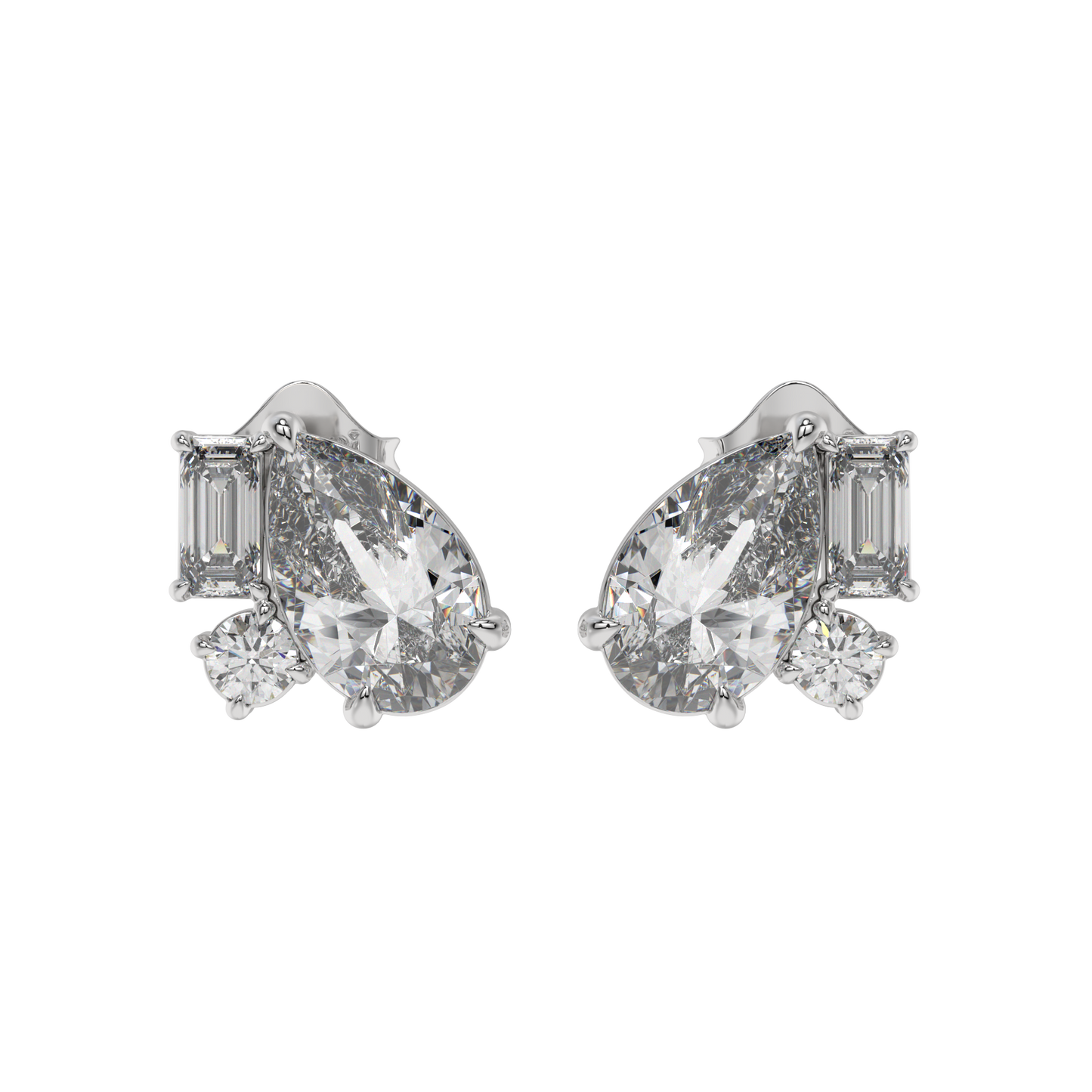 Pear Elegance Diamond Stud Earrings Caratlink