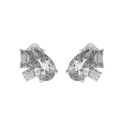 Pear Elegance Diamond Stud Earrings Caratlink