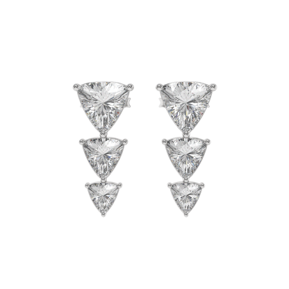 Trillion Cascade Diamond Stud Earrings Caratlink