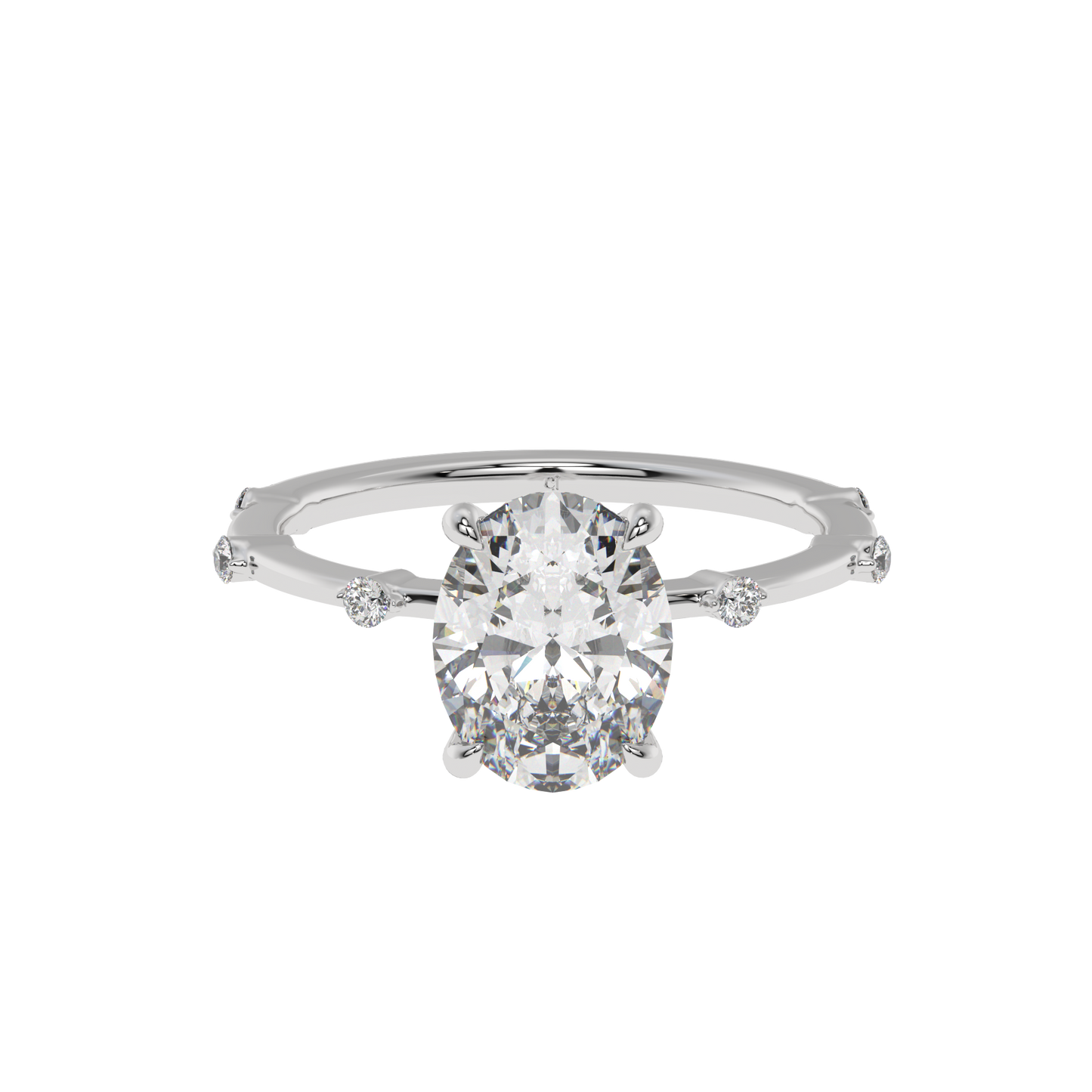 Luminous Charm Oval Solitaire Ring - Caratlink