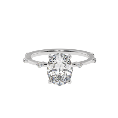 Luminous Charm Oval Solitaire Ring - Caratlink