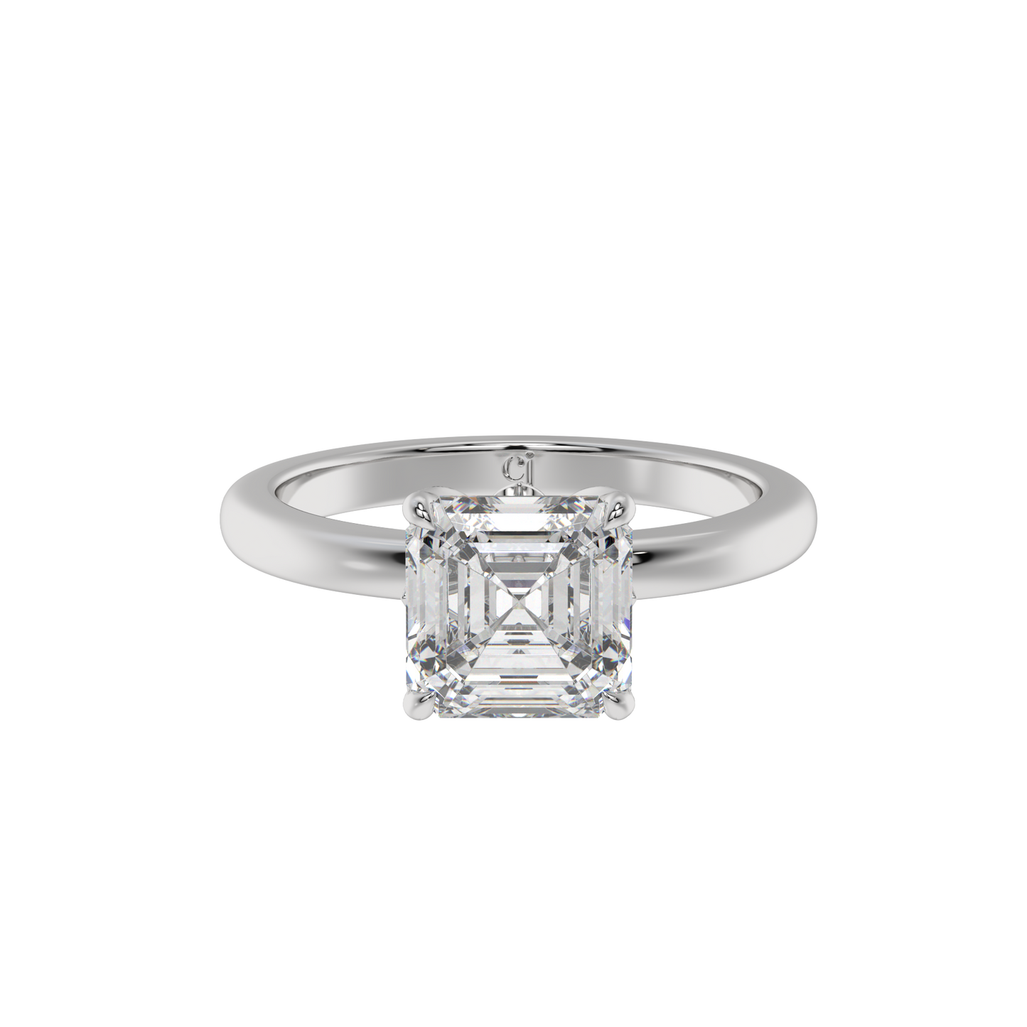 Royal Blossom Asscher Solitaire Ring - Caratlink