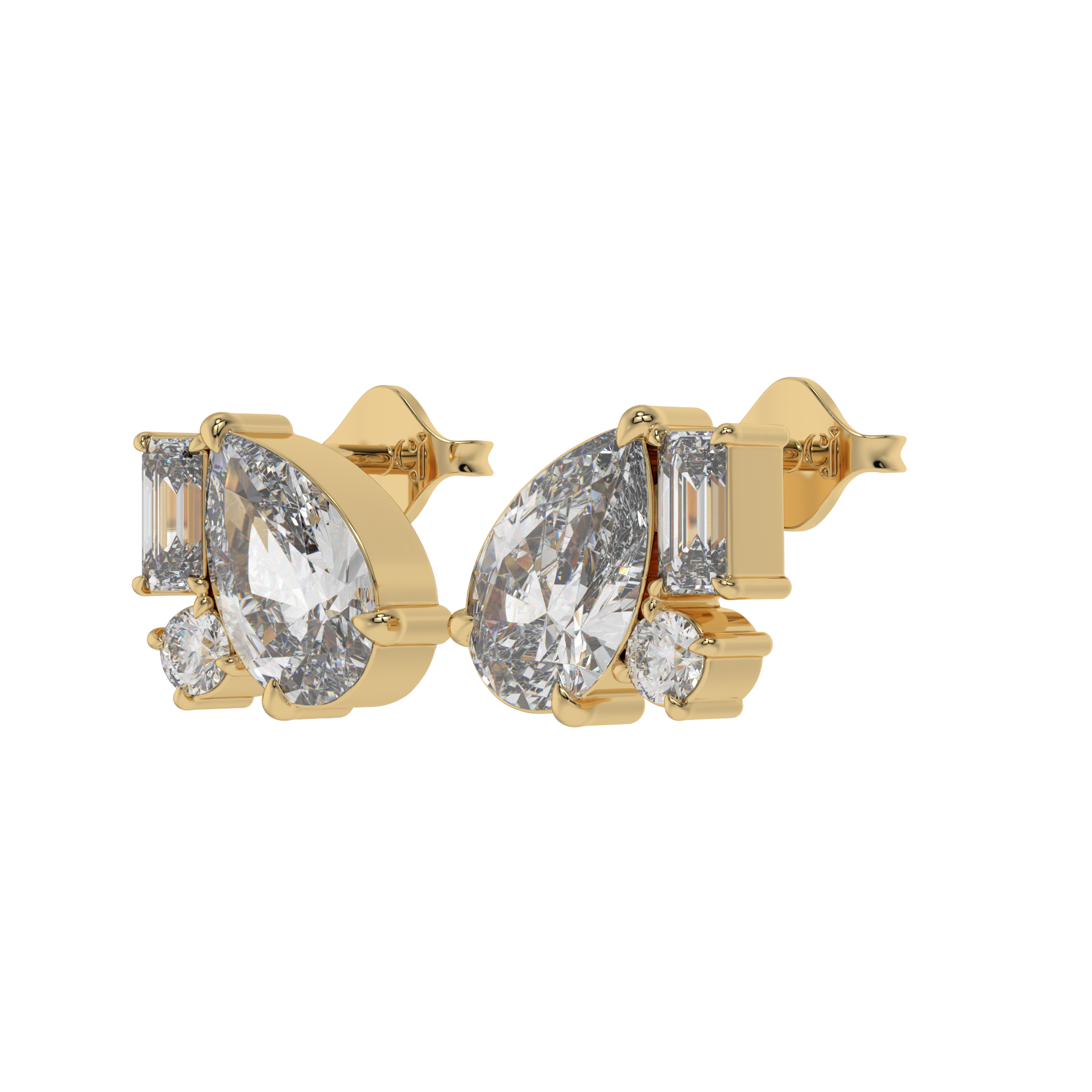 Pear Elegance Diamond Stud Earrings Caratlink