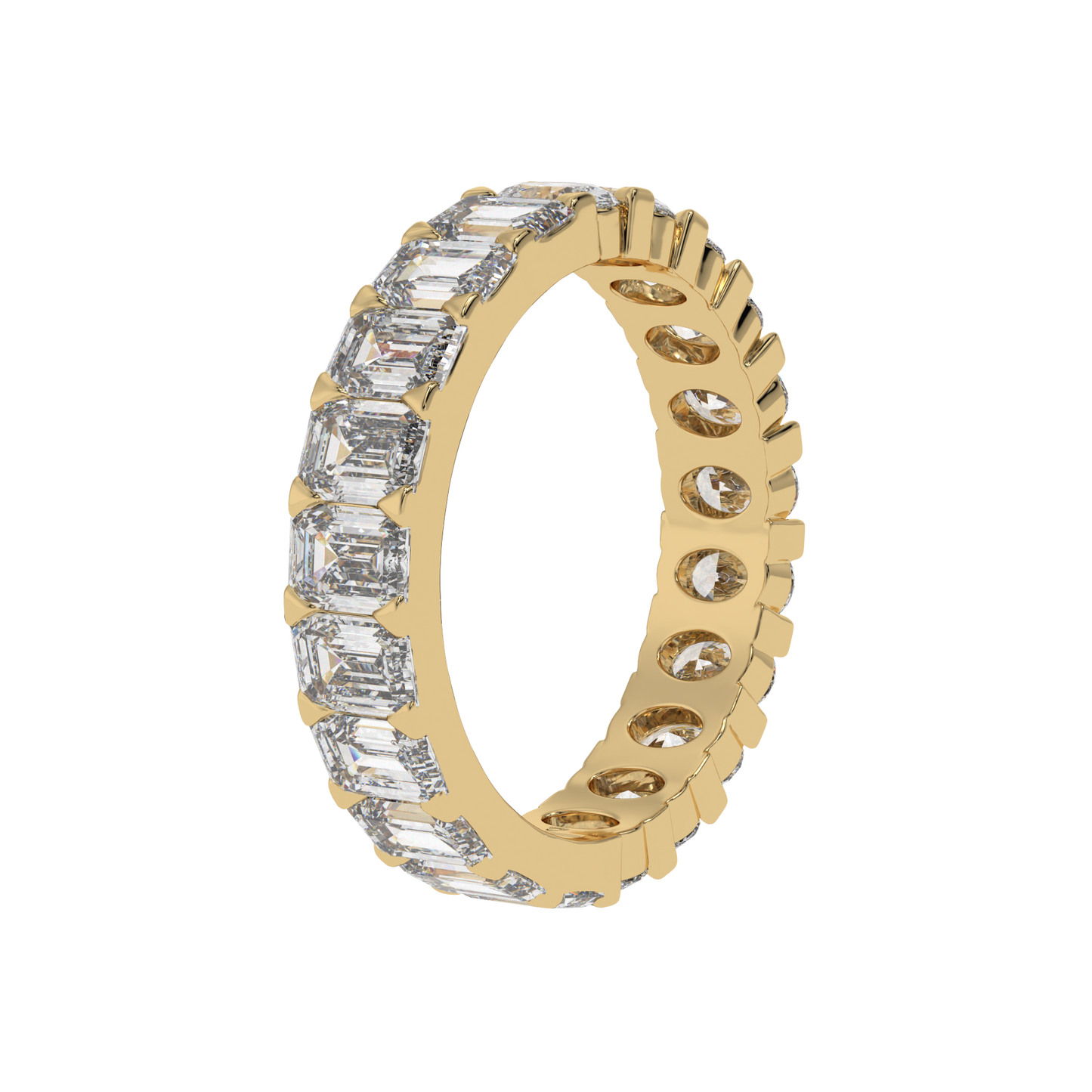 Eternal Emerald & Oval Diamond Eternity Ring Caratlink