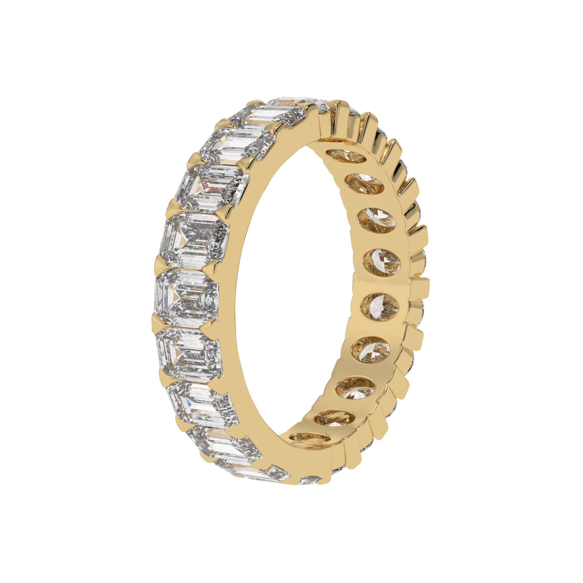 Eternal Emerald & Oval Diamond Eternity Ring Caratlink