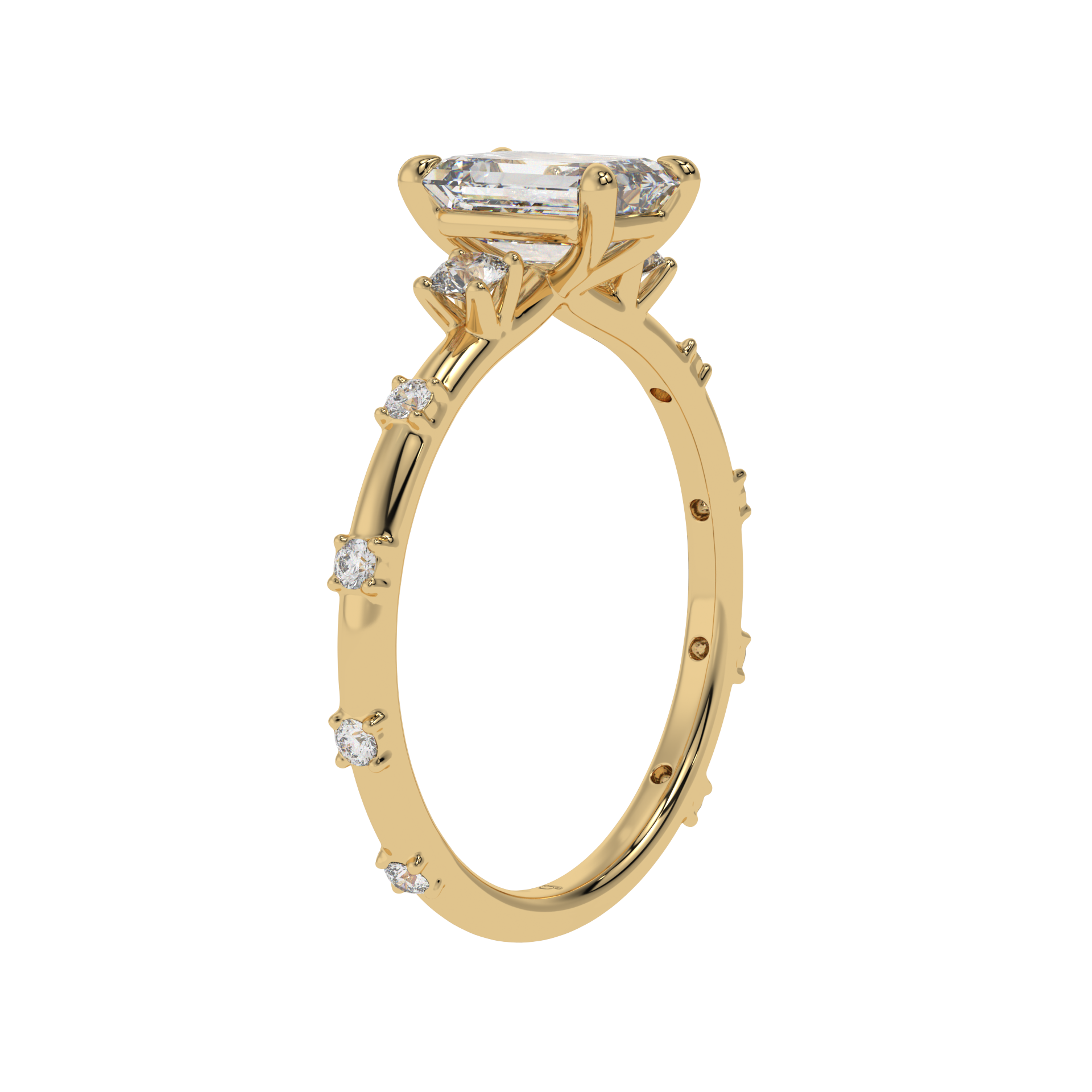 Celestial Glow Emerald Halo Ring - Caratlink