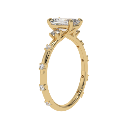 Celestial Glow Emerald Halo Ring - Caratlink