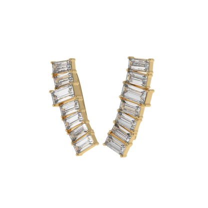 Baguette Cascade Diamond Ear Cuffs Caratlink