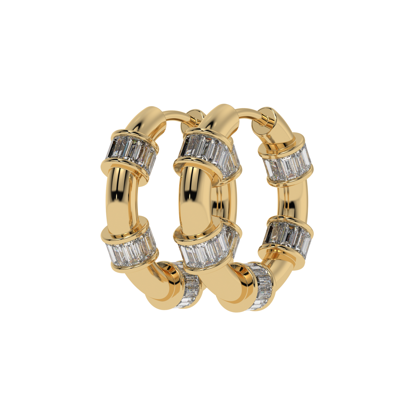 Radiant Baguette Hoop Earrings