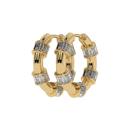 Radiant Baguette Hoop Earrings