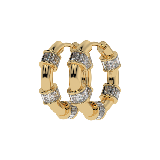 Radiant Baguette Hoop Earrings