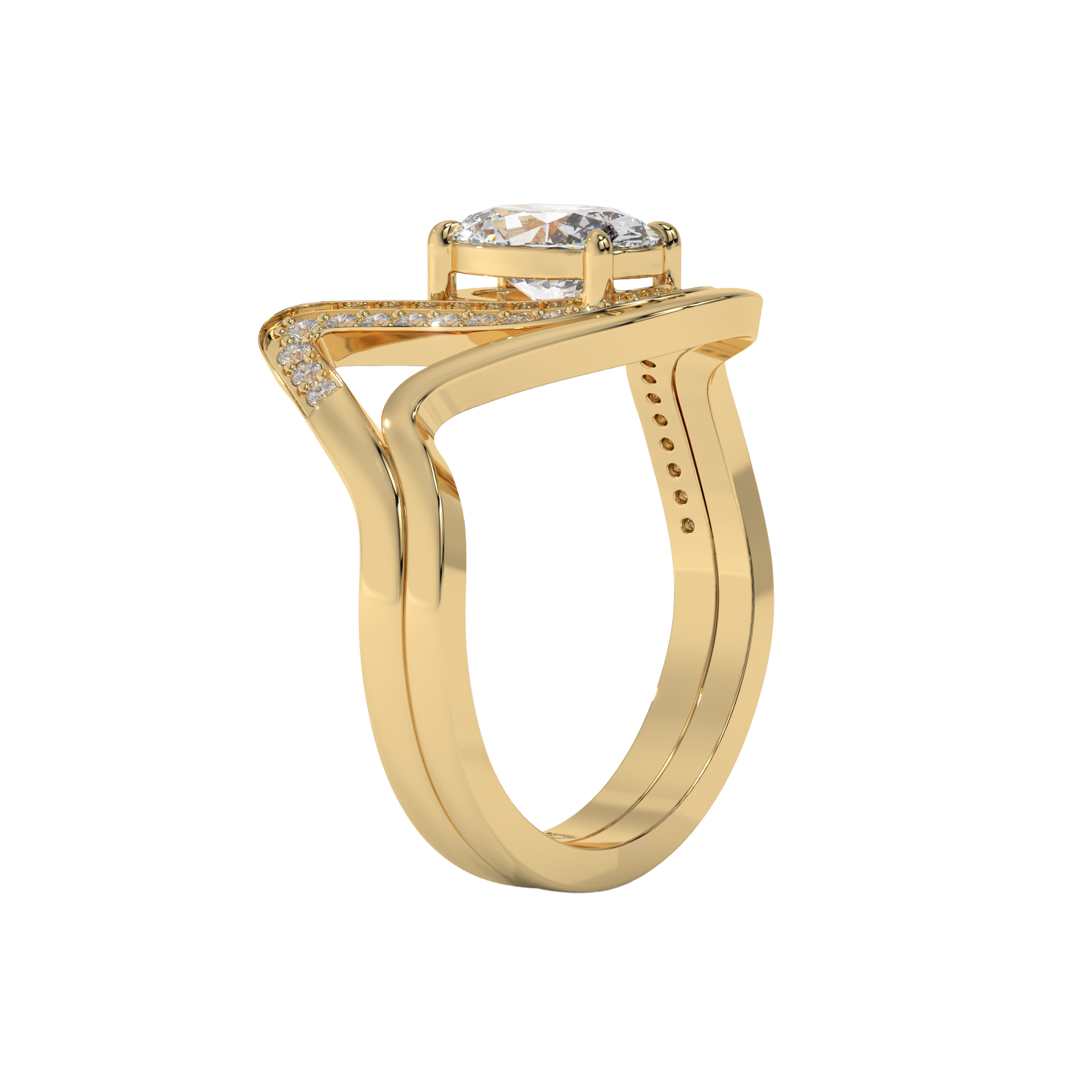 Eternal Wave Oval Diamond Ring Caratlink