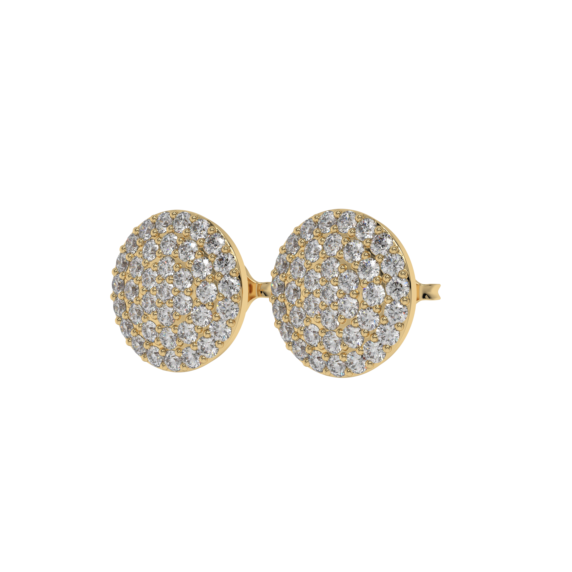 Pavé Round Diamond Stud Earrings Caratlink