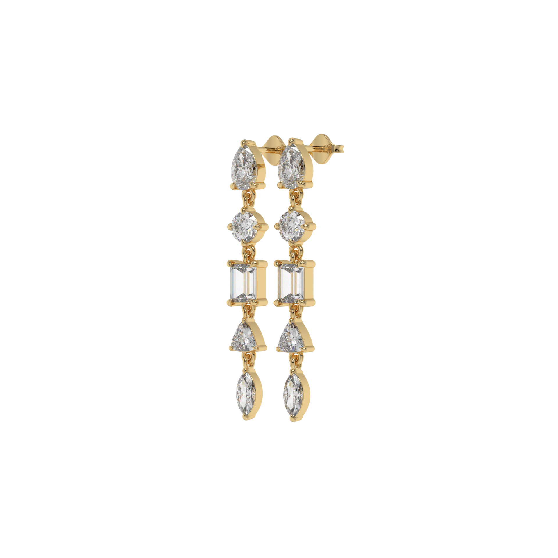 Multi-Shape Diamond Drop Earrings Caratlink