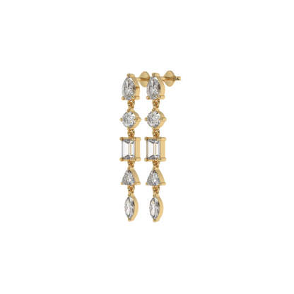 Multi-Shape Diamond Drop Earrings Caratlink
